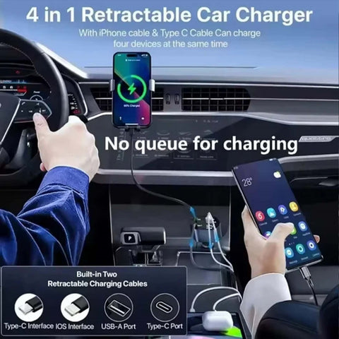 4 IN 1 120W Car Charger